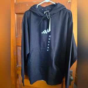 NWT Adidas Men's Feel Cozy Hoodie. Size Large. Black And White
